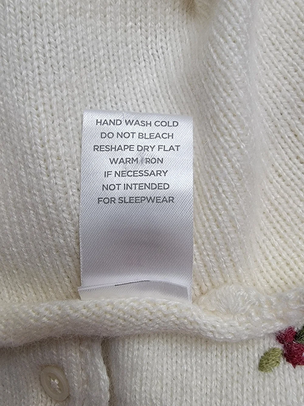VTG Gymboree Kids Ivory Rabbit Hair Rose Floral Knit Cardigan Sweater Girls 2T